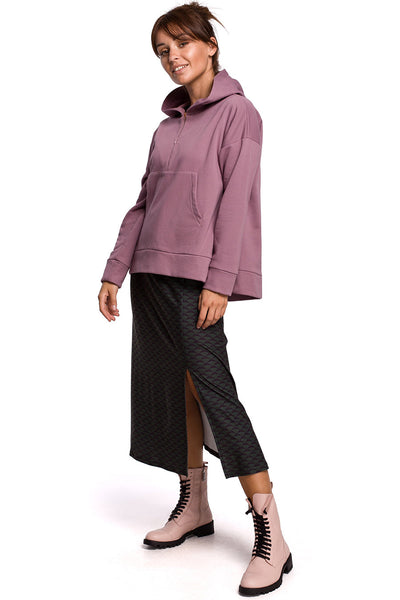 Zeynep női kapucnis pulóver, Lila 1