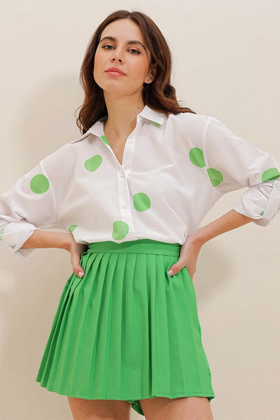 Millie női ing, Fehér/Zöld 4