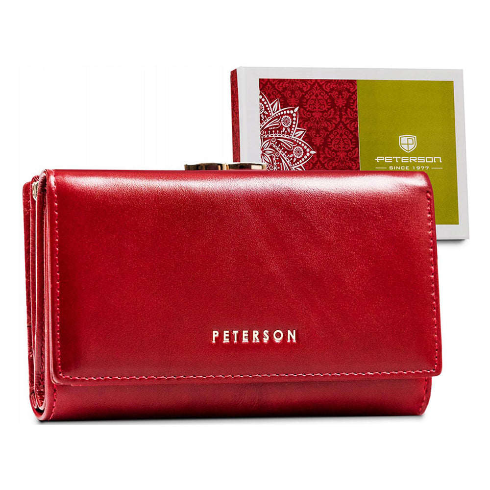 GPD461 valódi bőr női pénztárca, Piros - RFID védelemmel 1