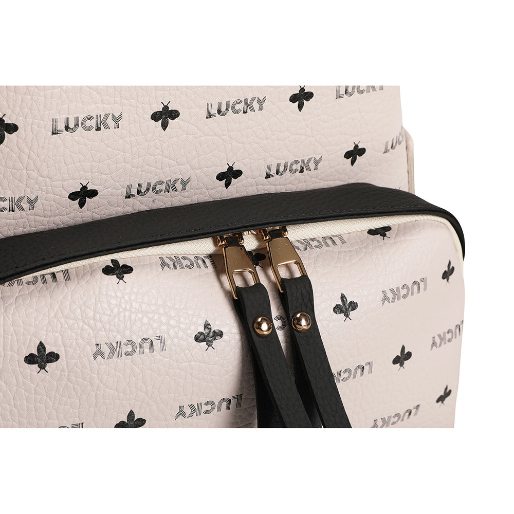 Lucky Bees | ASR-RD018 női hátizsák, Fehér/Fekete 4