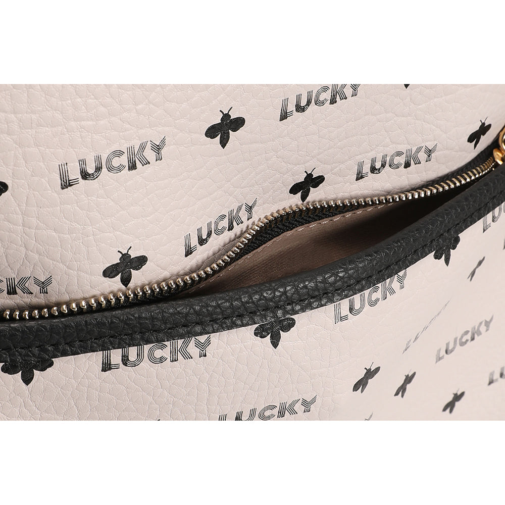 Lucky Bees | ASR-RD020 női hátizsák, Fehér/Fekete 5