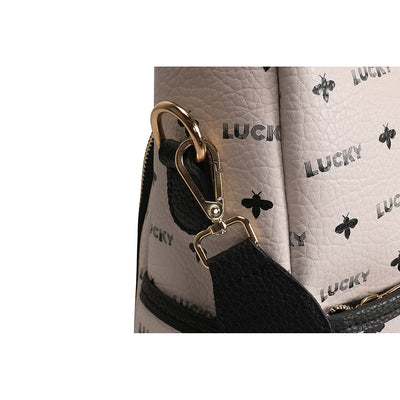 Lucky Bees | ASR-RD020 női hátizsák, Fehér/Fekete 6
