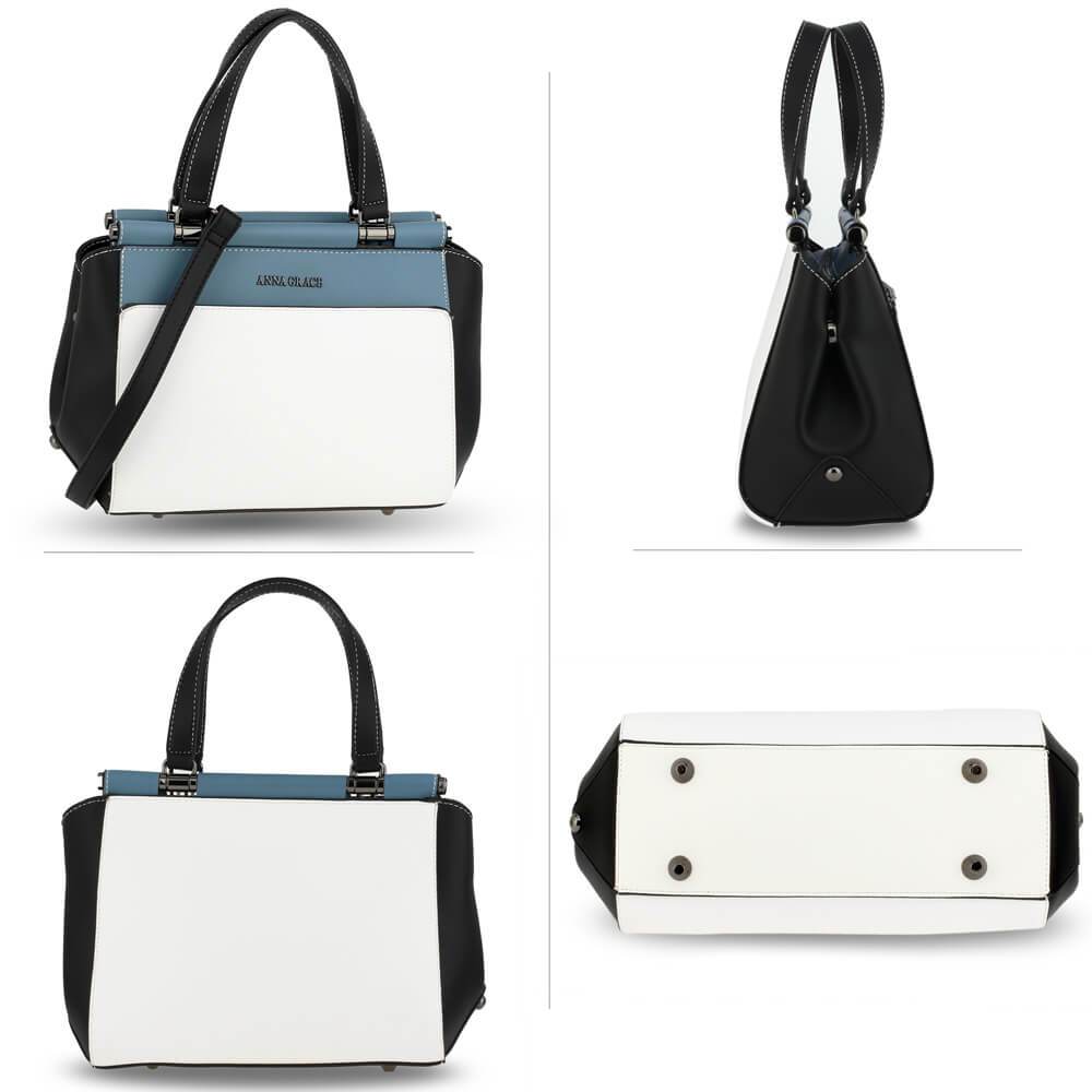 Antoinette női táska, Fehér/Világoskék/Fekete 3
