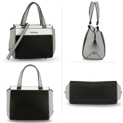 Antoinette női táska, Fekete/Fehér/Szürke 3