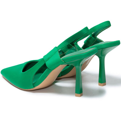 Chanelle magassarkú cipő, Zöld 4