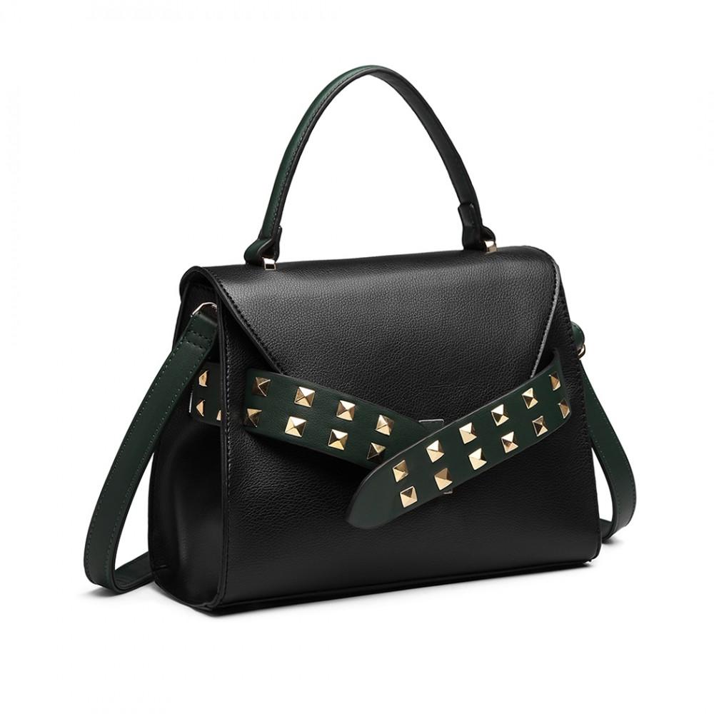 Cici női táska, Fekete/Zöld 2