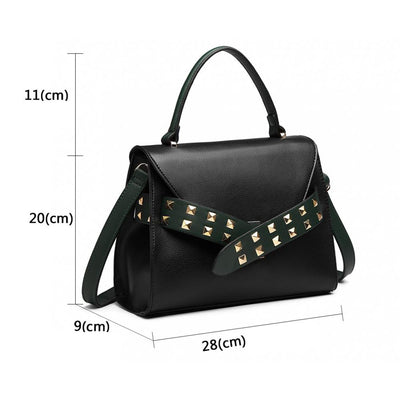 Cici női táska, Fekete/Zöld 6