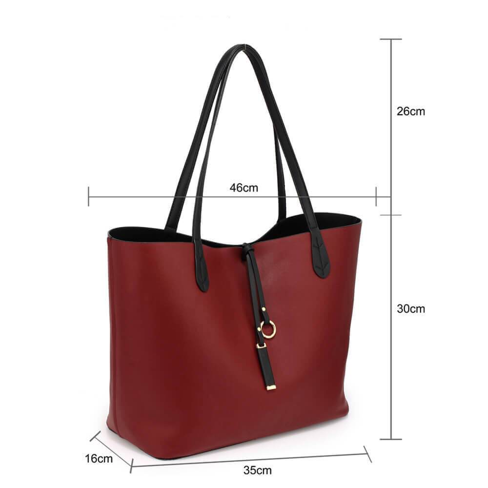 Crissa női táska, Fekete/Burgundy színű 6