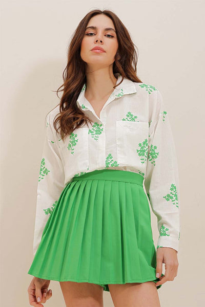 Darana női ing, Fehér/Zöld 4