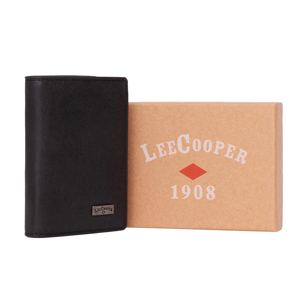 Lee Cooper | EF-POB006 valódi bőr férfi kártyatartó, Fekete 2