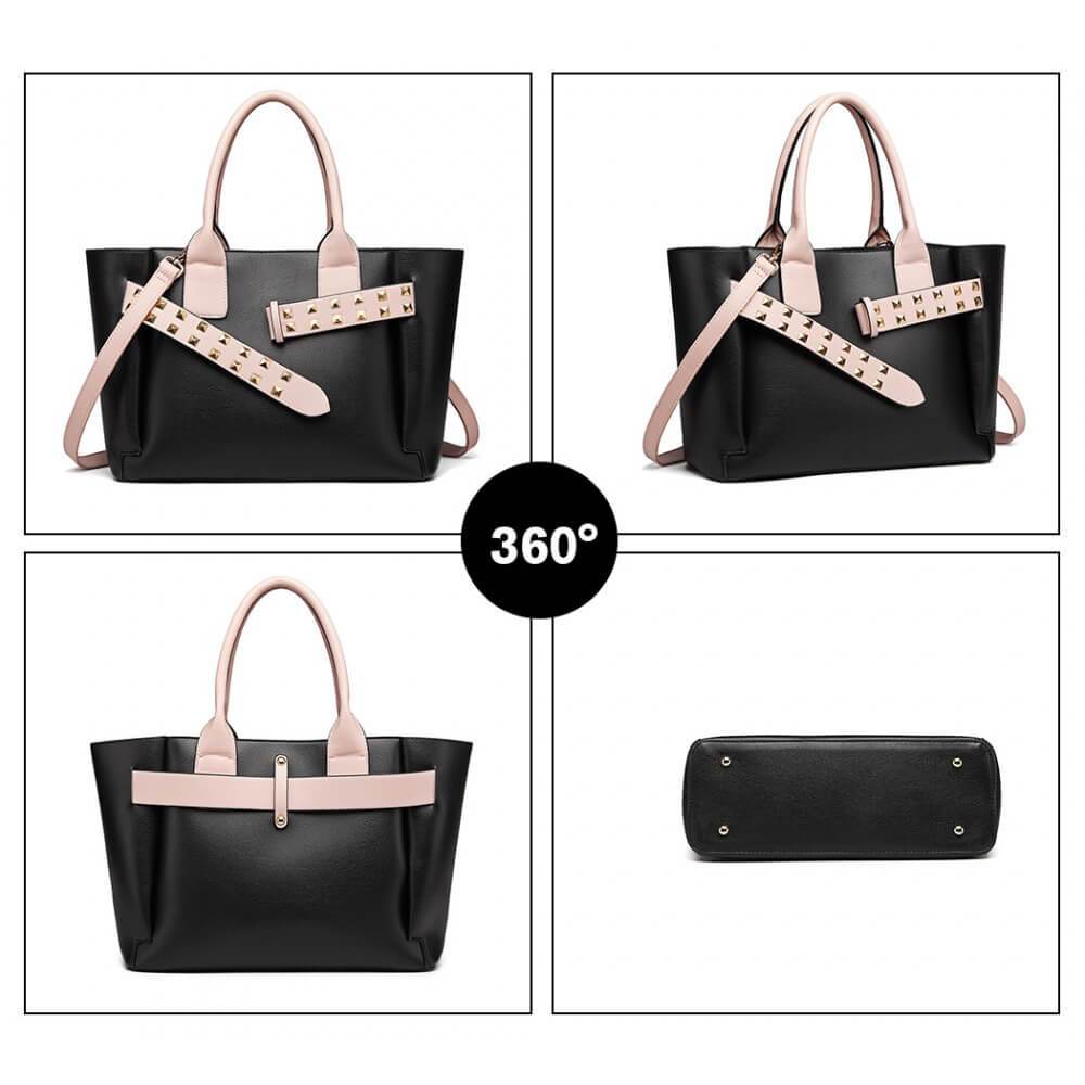 Ermosa női táska, Fekete/Rózsaszín 3