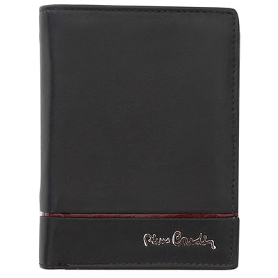 Pierre Cardin | GPB051 valódi bőr férfi pénztárca, Fekete/Piros - RFID védelemmel 1