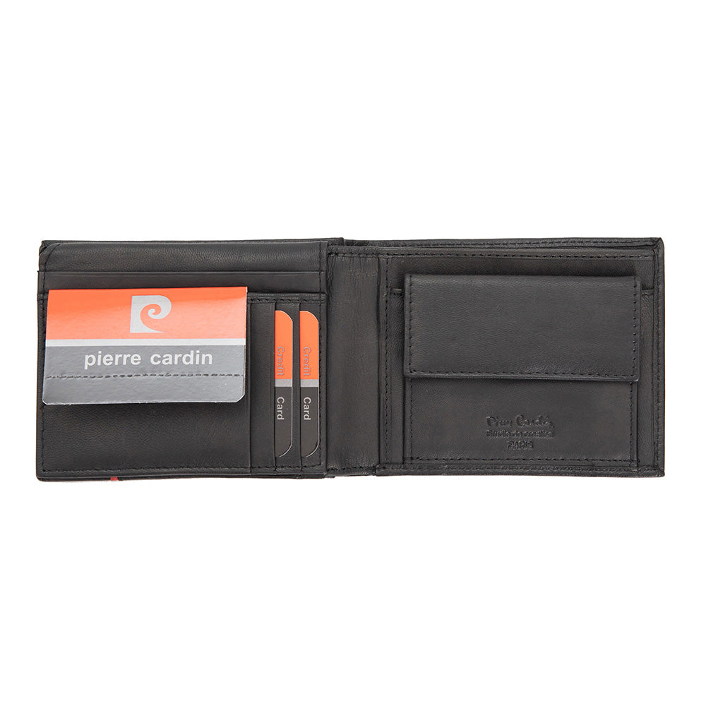 Pierre Cardin | GPB088 valódi bőr férfi pénztárca, Fekete - RFID védelemmel 2