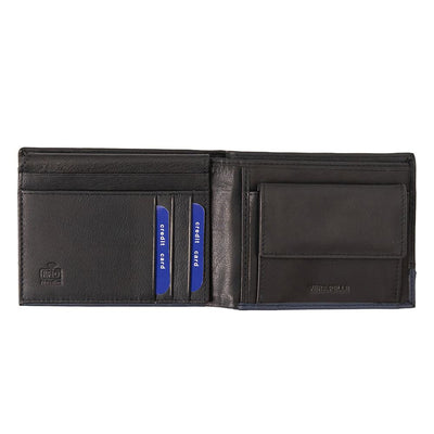 GPB668 valódi bőr férfi pénztárca, Fekete/Kék - RFID védelemmel 3