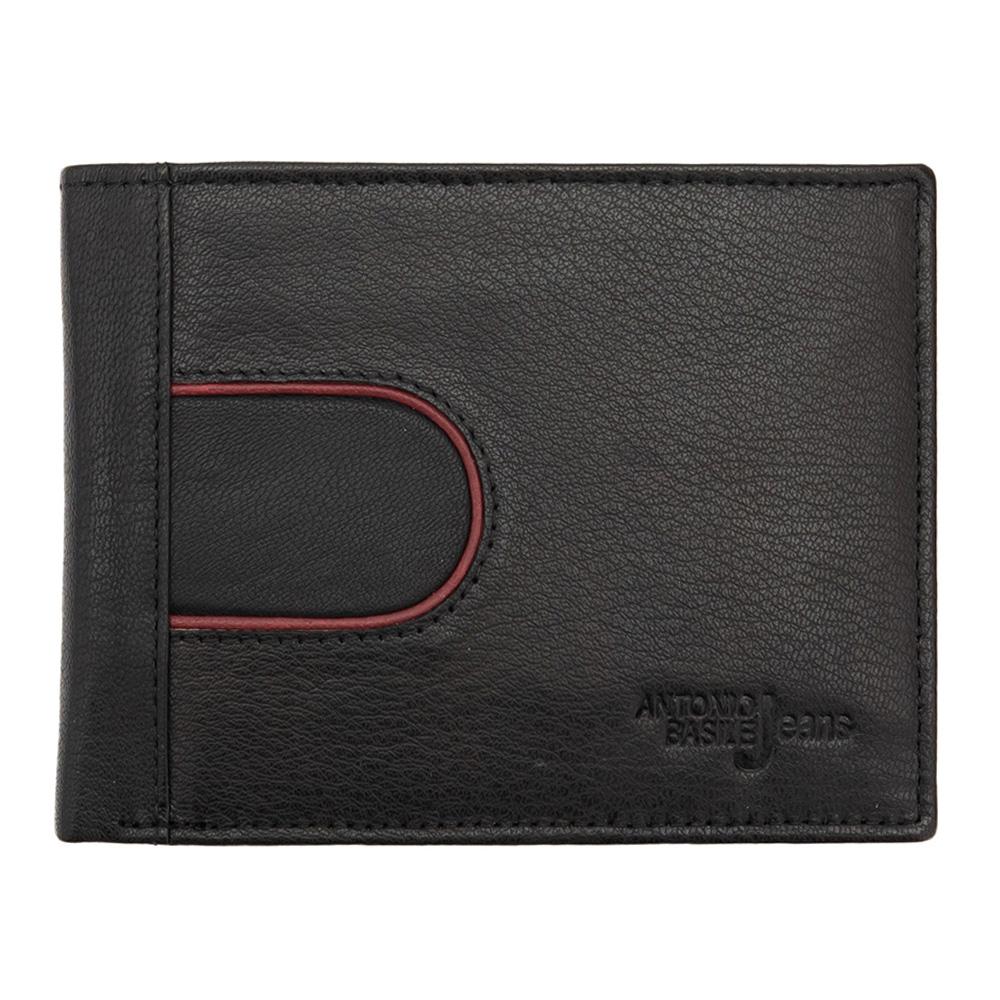 GPB670 valódi bőr férfi pénztárca, Fekete/Piros - RFID védelemmel 1