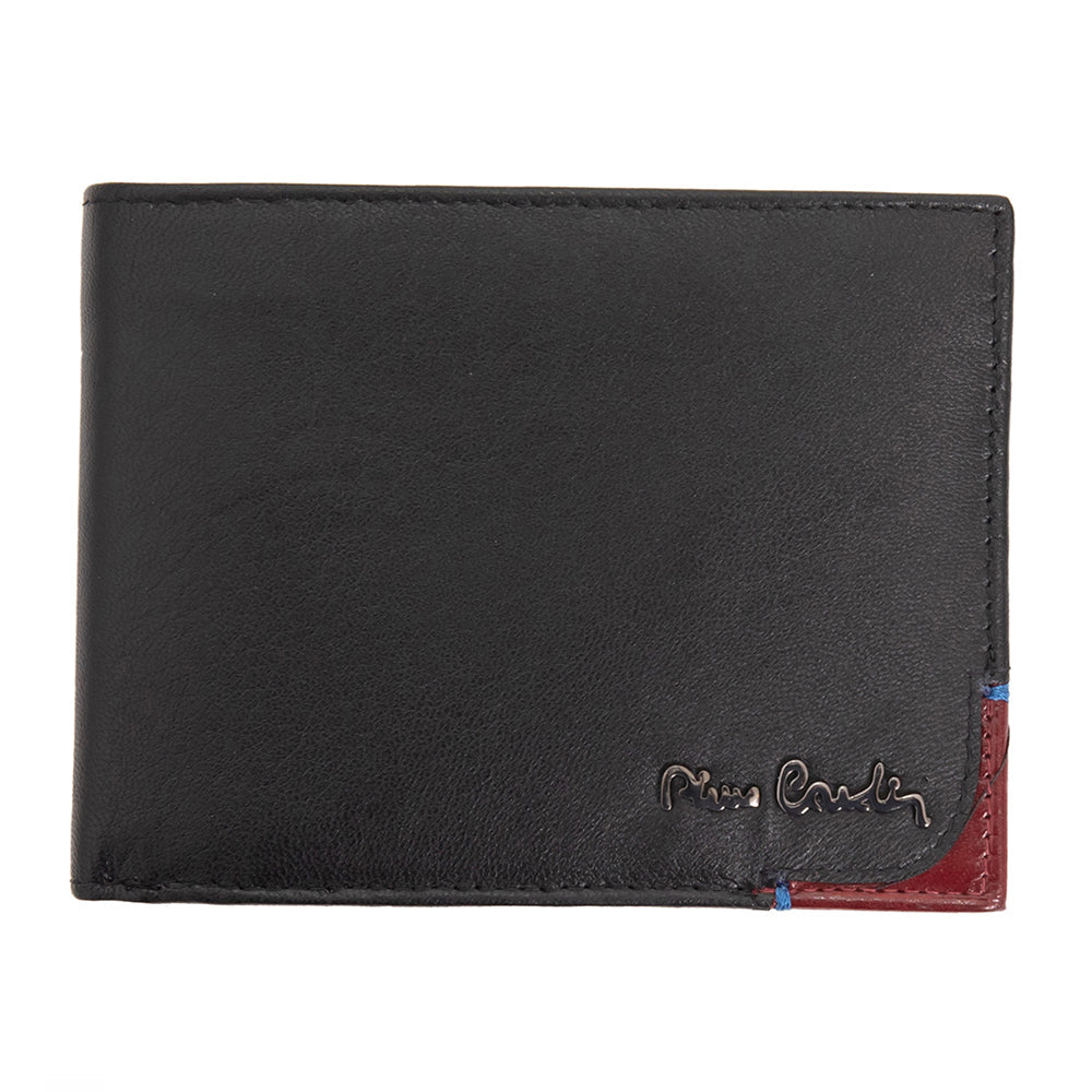 Pierre Cardin | GPB730 valódi bőr férfi pénztárca, Fekete/Piros - RFID védelemmel 1