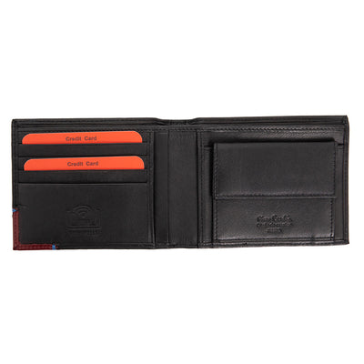 Pierre Cardin | GPB730 valódi bőr férfi pénztárca, Fekete/Piros - RFID védelemmel 3