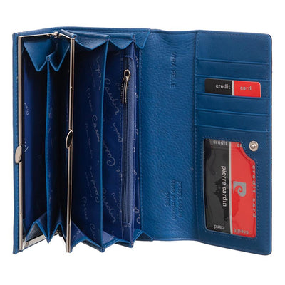Pierre Cardin | GPD016 valódi bőr női pénztárca, Kék 3