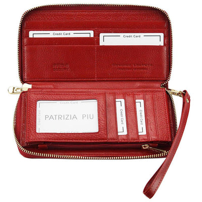 GPD248 valódi bőr női pénztárca, Piros - RFID védelemmel 4