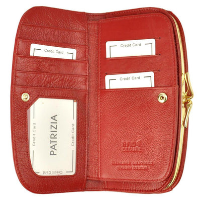 GPD324 valódi bőr női pénztárca, Piros - RFID védelemmel 4
