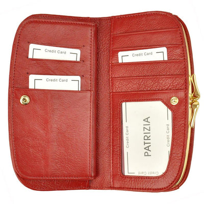 GPD324 valódi bőr női pénztárca, Piros - RFID védelemmel 5