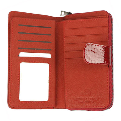 GPD400 valódi bőr női pénztárca, Piros - RFID védelemmel 4
