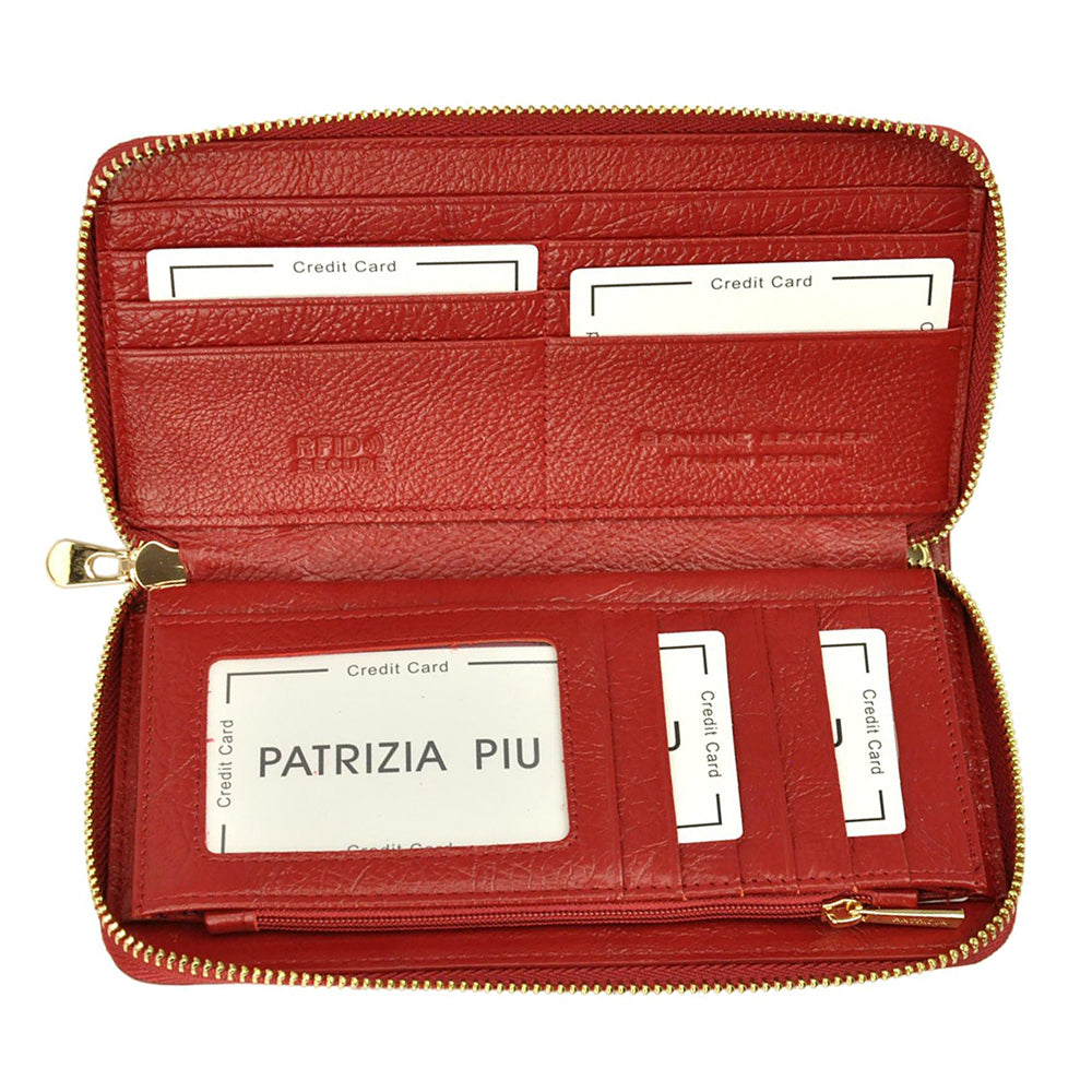 GPD423 valódi bőr női pénztárca, Piros - RFID védelemmel 7