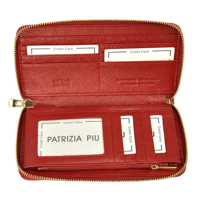 GPD423 valódi bőr női pénztárca, Piros - RFID védelemmel 7