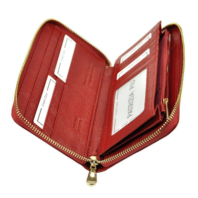 GPD423 valódi bőr női pénztárca, Piros - RFID védelemmel 6