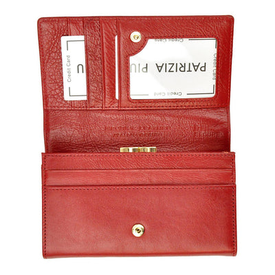 GPD425 valódi bőr női pénztárca, Piros - RFID védelemmel 4