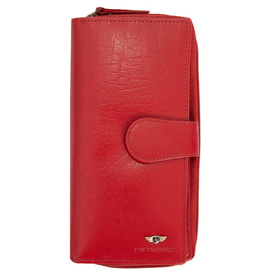 GPD438 valódi bőr női pénztárca, Piros - RFID védelemmel 1
