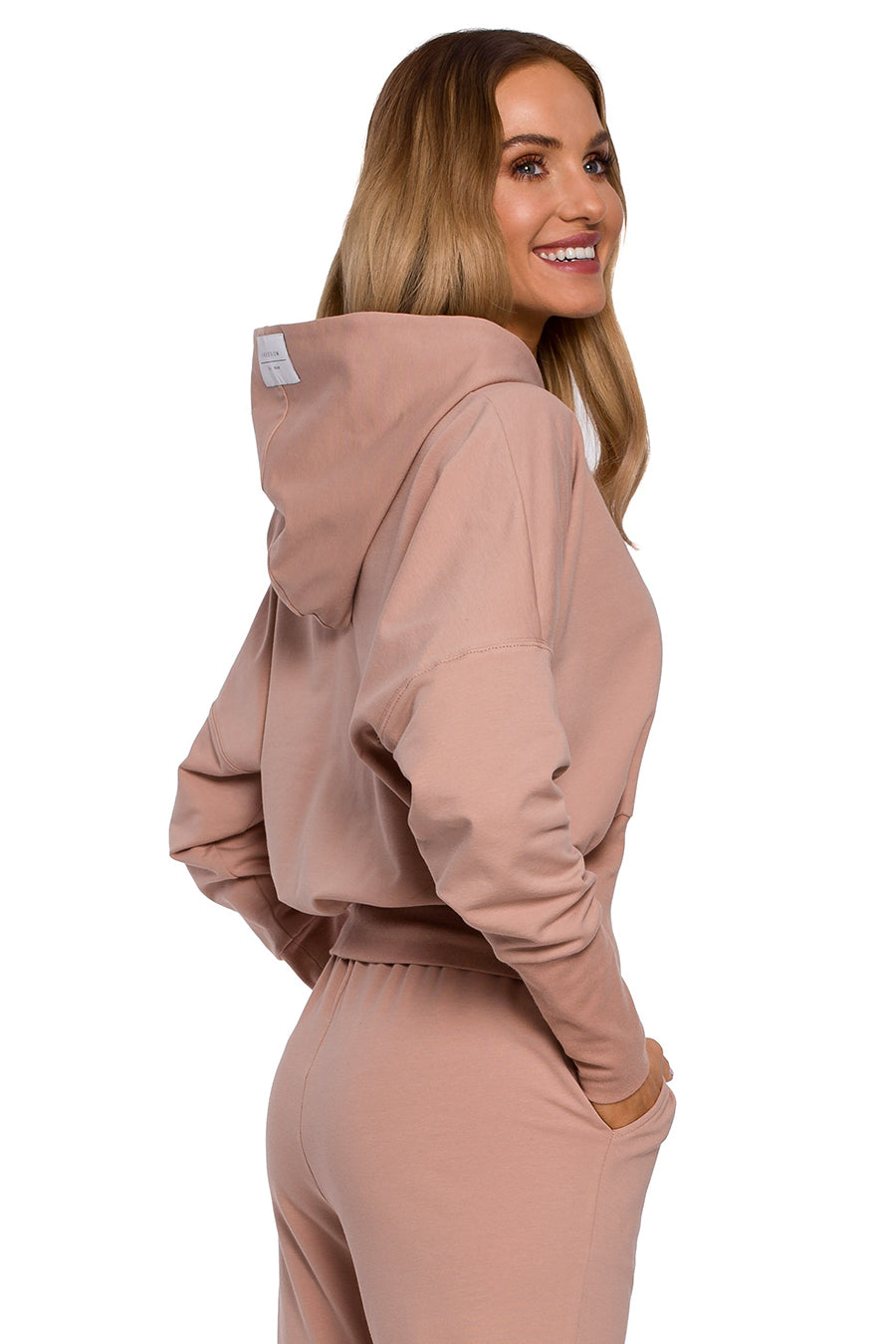 Emira női kapucnis pulóver, Rózsaszín 4