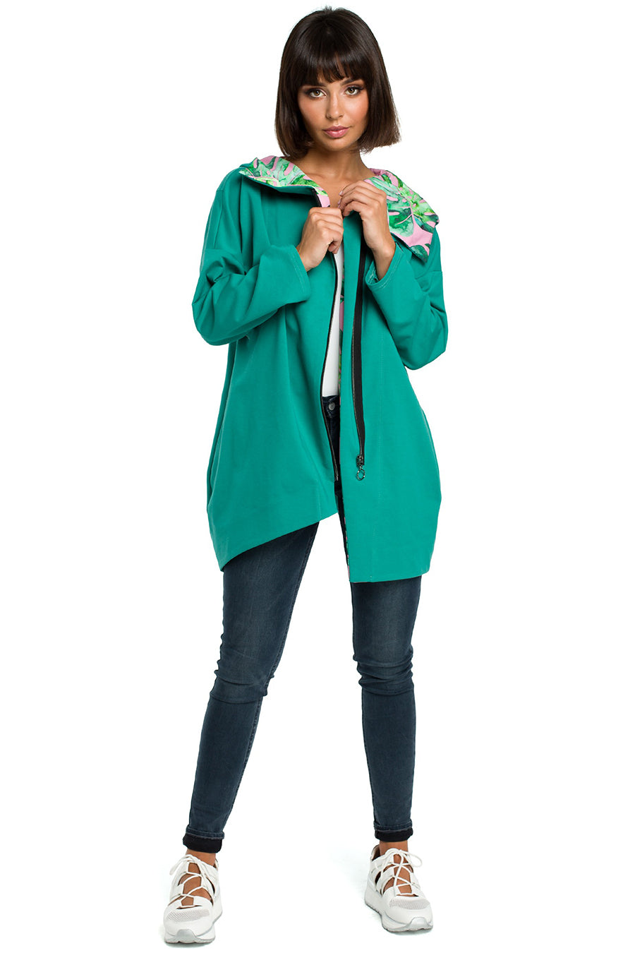Sevgi női kapucnis pulóver, Zöld 1