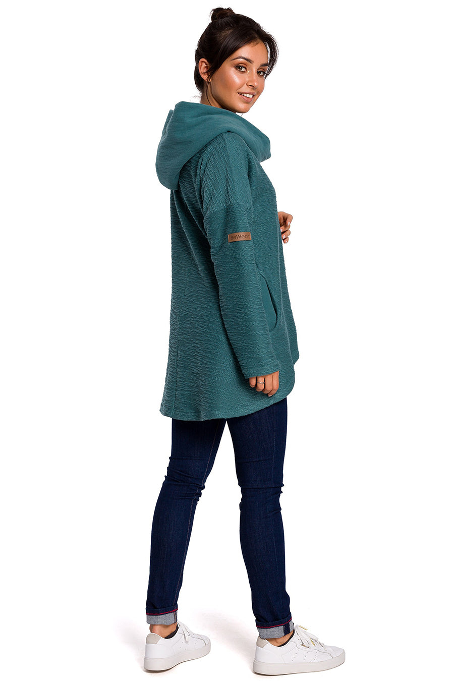 Valda női kapucnis pulóver, Türkiz 2
