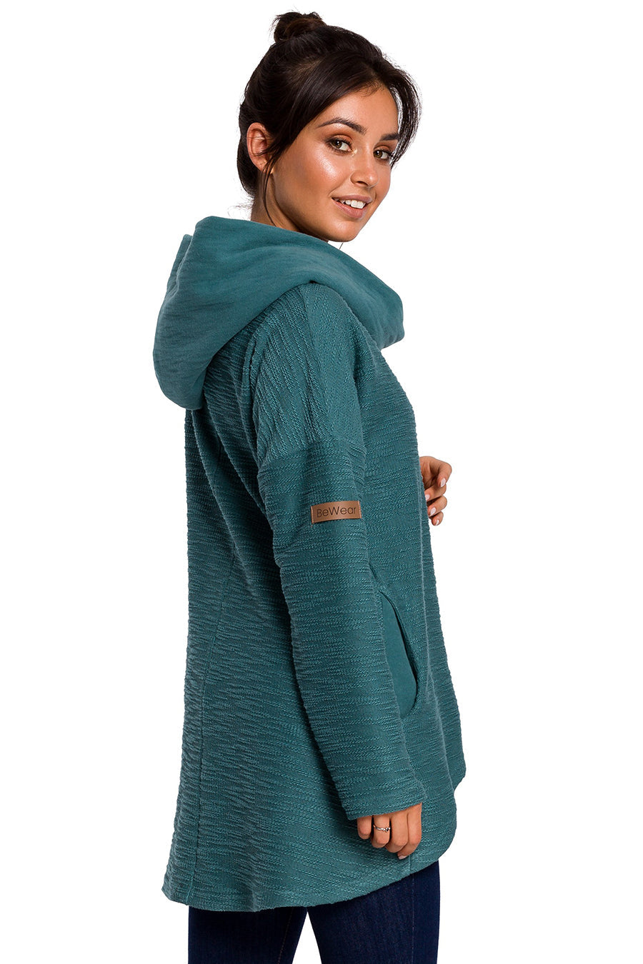 Valda női kapucnis pulóver, Türkiz 4