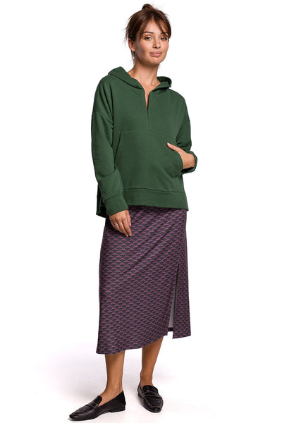 Zeynep női kapucnis pulóver, Zöld 1