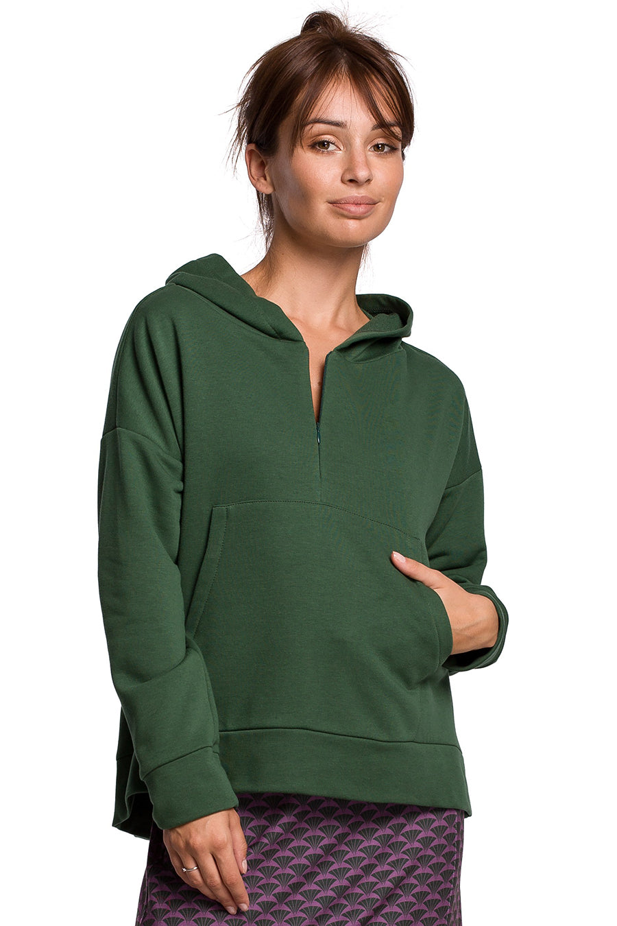 Zeynep női kapucnis pulóver, Zöld 2