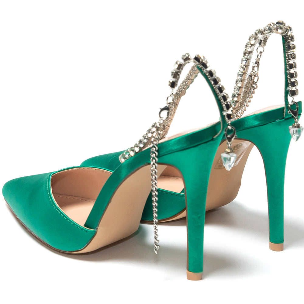 Kalapini magassarkú cipő, Zöld 4