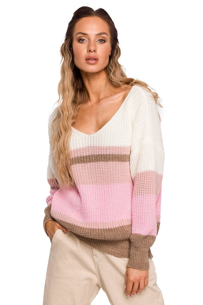 Aithne női pulóver, Fehér/Rózsaszín 3