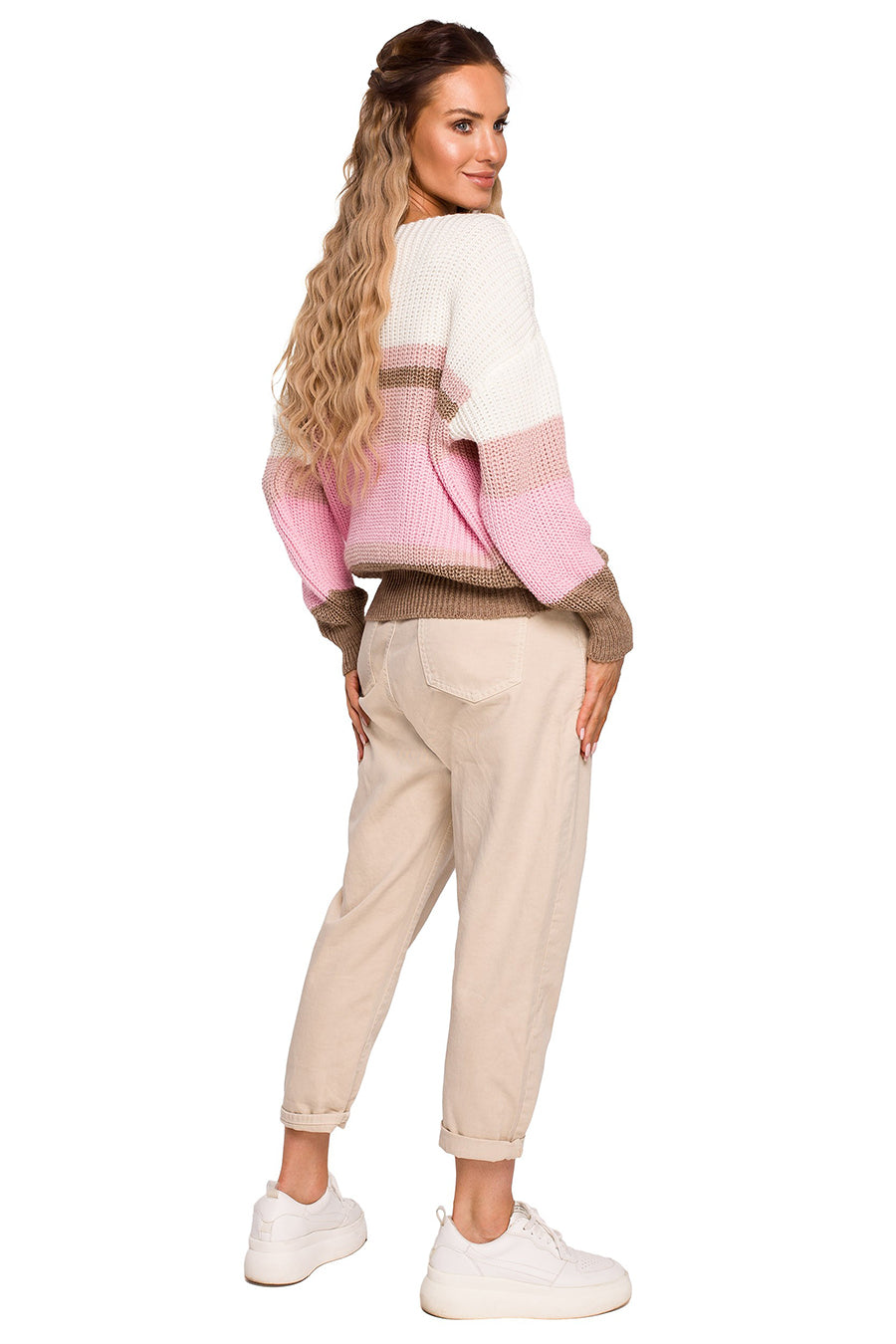 Aithne női pulóver, Fehér/Rózsaszín 2