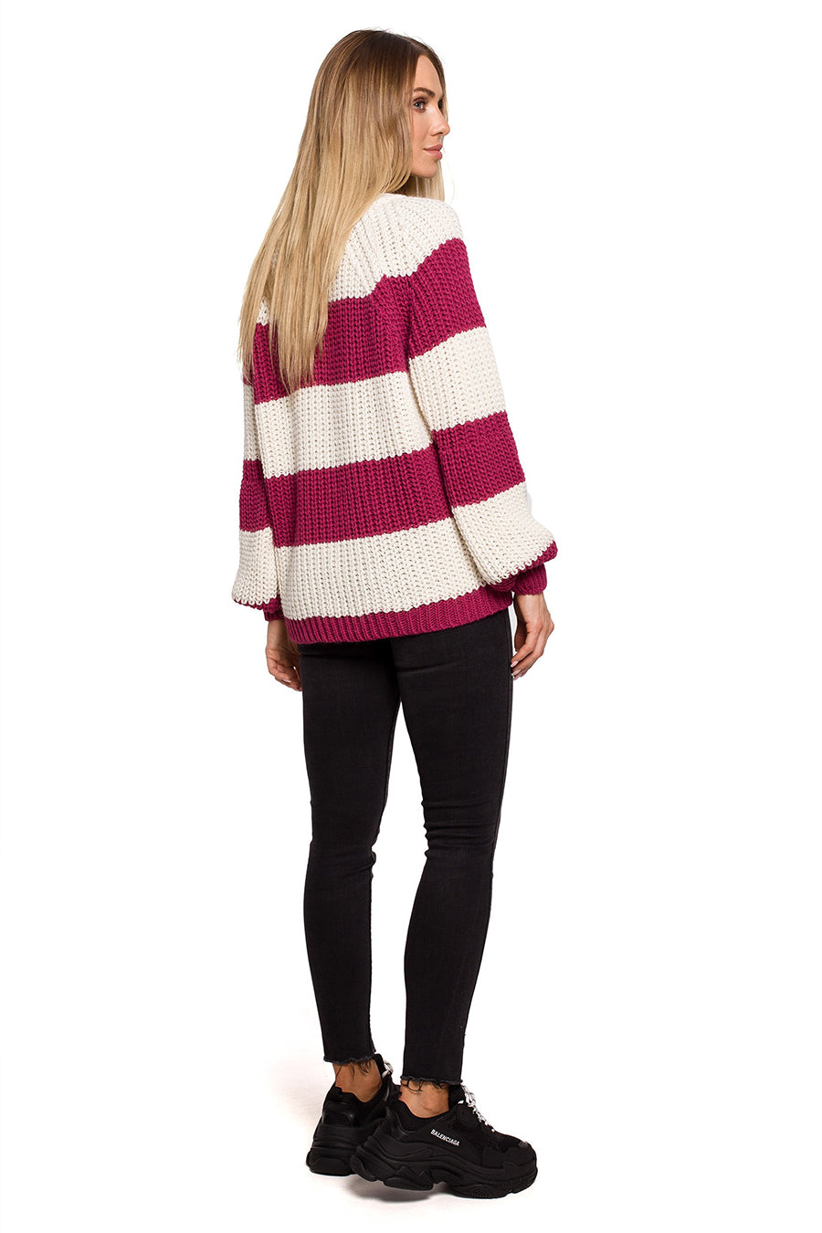 Meira női pulóver, Fehér/Rózsaszín 2