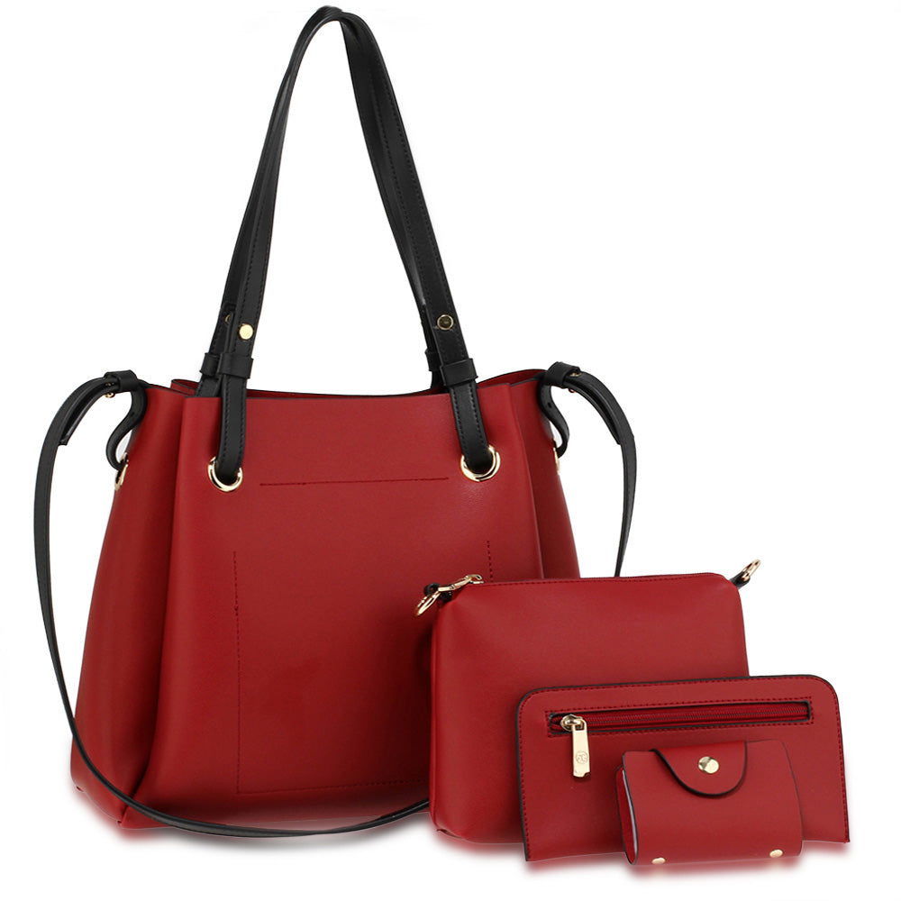 Rianna női táska szett, Piros/Fekete 3