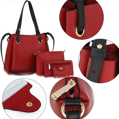 Rianna női táska szett, Piros/Fekete 5