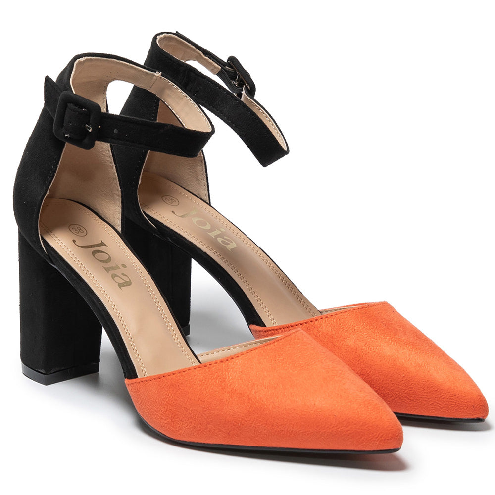 Tassa magassarkú cipő, Fekete/Narancssárga 2