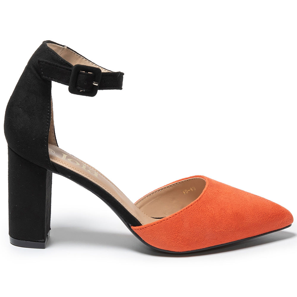Tassa magassarkú cipő, Fekete/Narancssárga 3