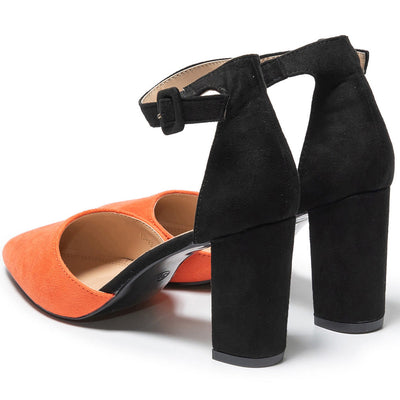 Tassa magassarkú cipő, Fekete/Narancssárga 4