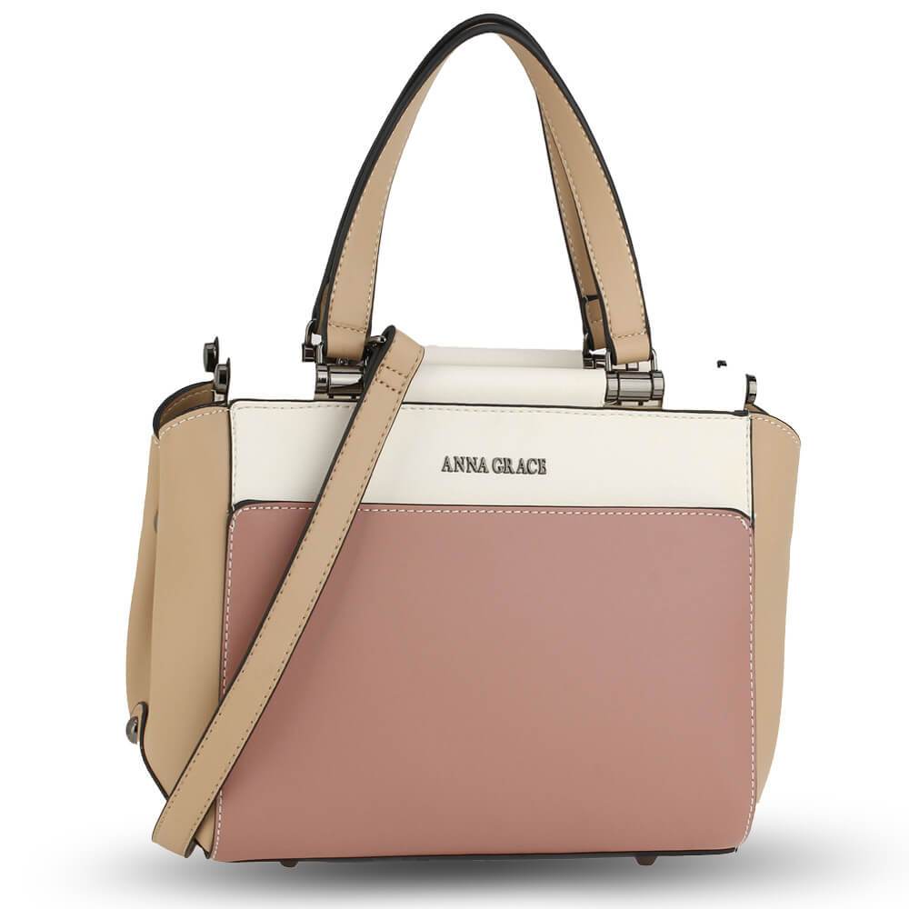 Antoinette női táska, Rózsaszín/Fehér/Bézs 1