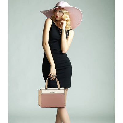 Antoinette női táska, Rózsaszín/Fehér/Bézs 6