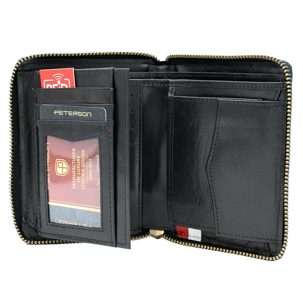 GPB762 valódi bőr férfi pénztárca, Fekete - RFID védelemmel 2