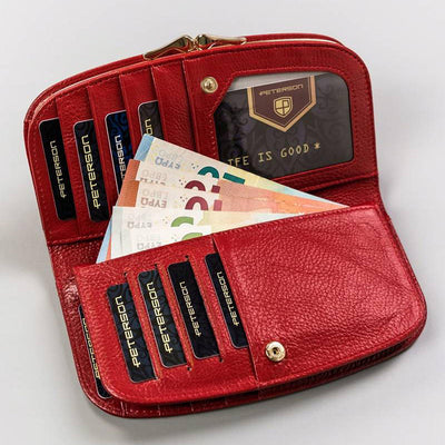 GPD458 valódi bőr női pénztárca, Piros - RFID védelemmel 4